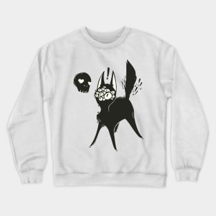 Creepy Cute Many Eyed Cat, Grunge Goth Artwork Crewneck Sweatshirt